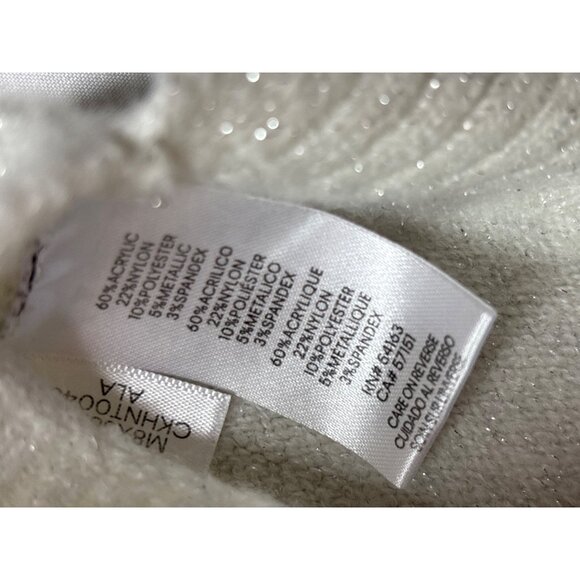 Calvin Klein Womens Turtleneck Cowl Sweater Size M Black White Geometric Pattern - Picture 4 of 5